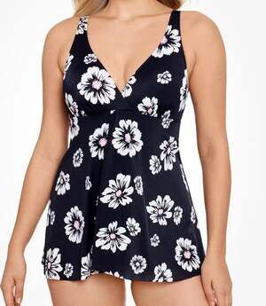 Swim Solutions PICK ME Flyaway Tummy-Control Swimdress, US 8